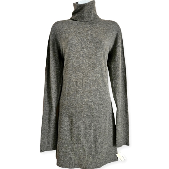 NWT Autumn Cashmere gray turtleneck tunic sweater dress Womens XLarge - Picture 1 of 6